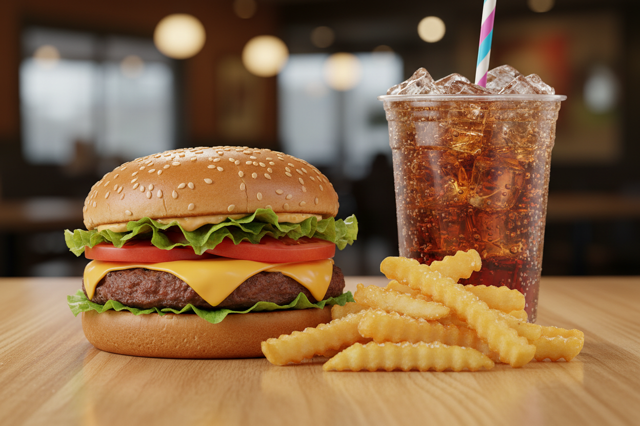 1x Cheeseburger 1x Pommes & 1x Getränk Ürün ana görseli