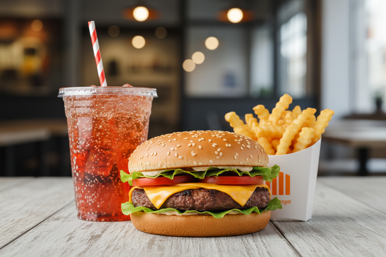 1x Hamburger 1x Pommes & 1x Getränk Ürün ana görseli