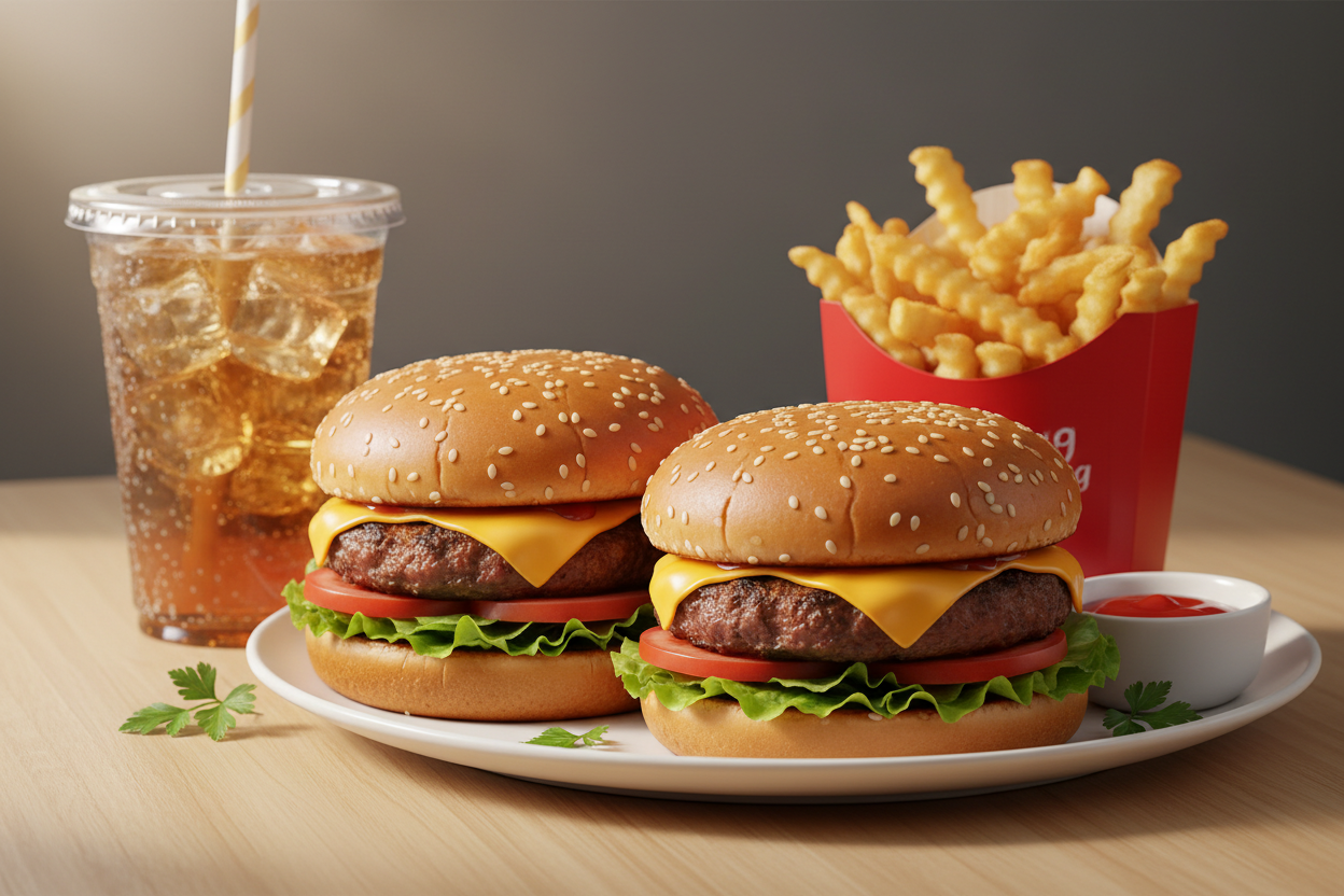 2x Hamburger 1x Pommes & 1x Getränk Ürün ana görseli